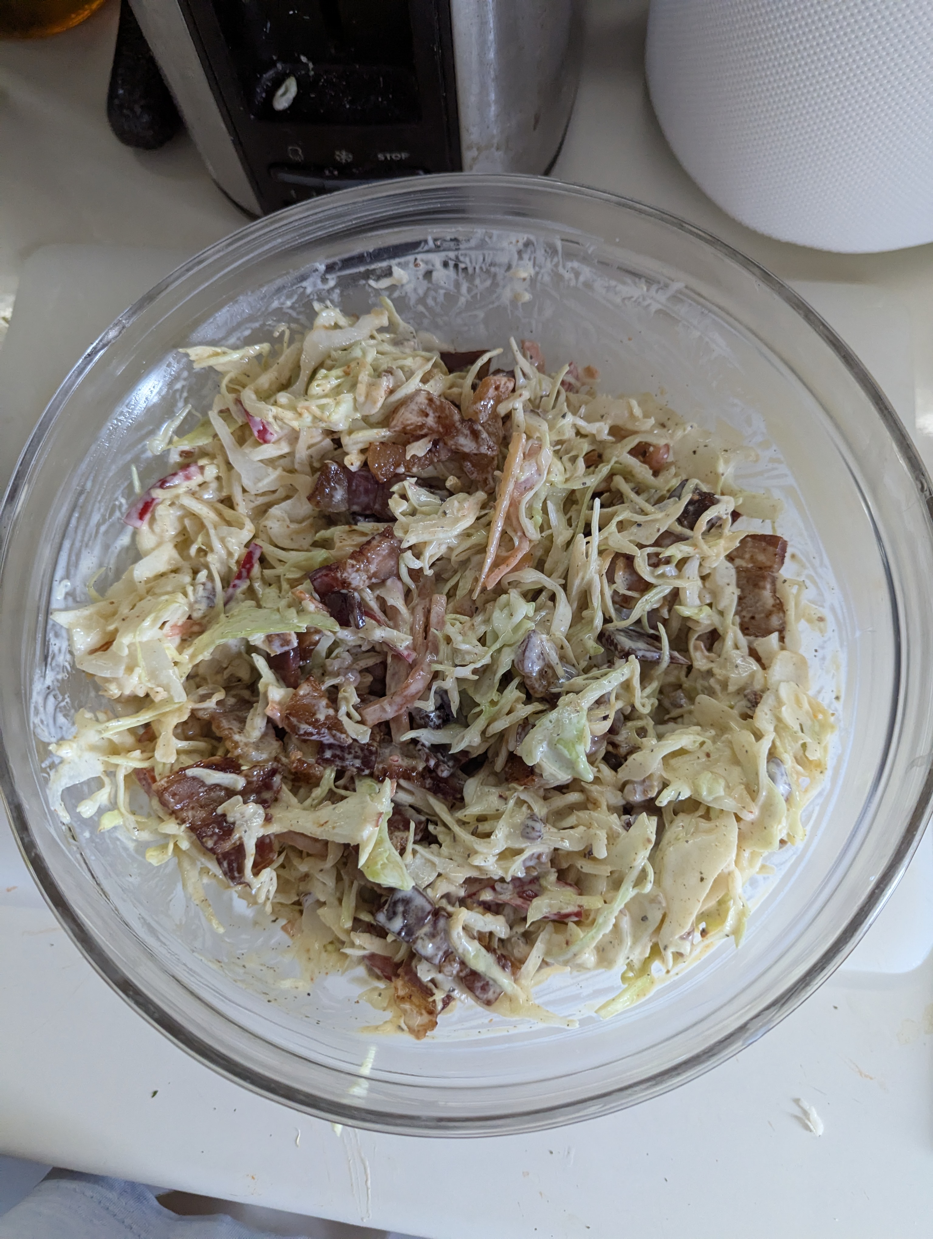Crunchy Cabbage Salad with Bacon and Roasted Walnuts